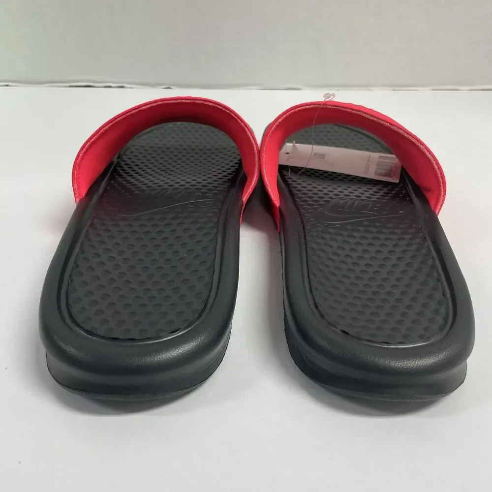 Nike Benassi JDI 343880 605 Size 14 Men Red Orbit Black Slide Sandal Slippers
